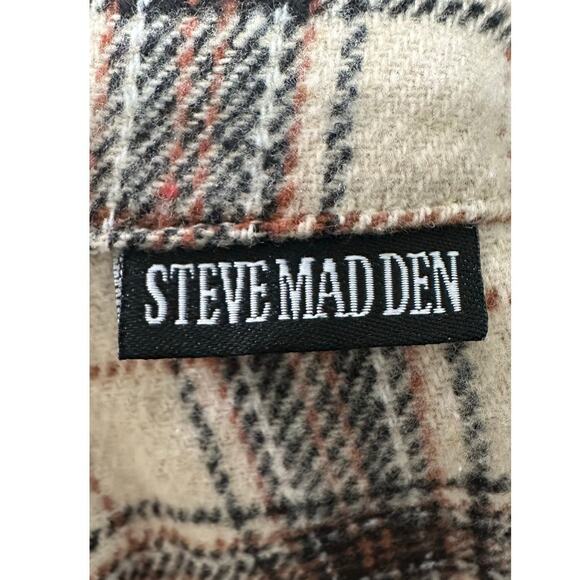 Steve Madden Wool Cotton Blend Reversible Plaid Faux Leather Bucket Hat Y2K - Picture 4 of 6